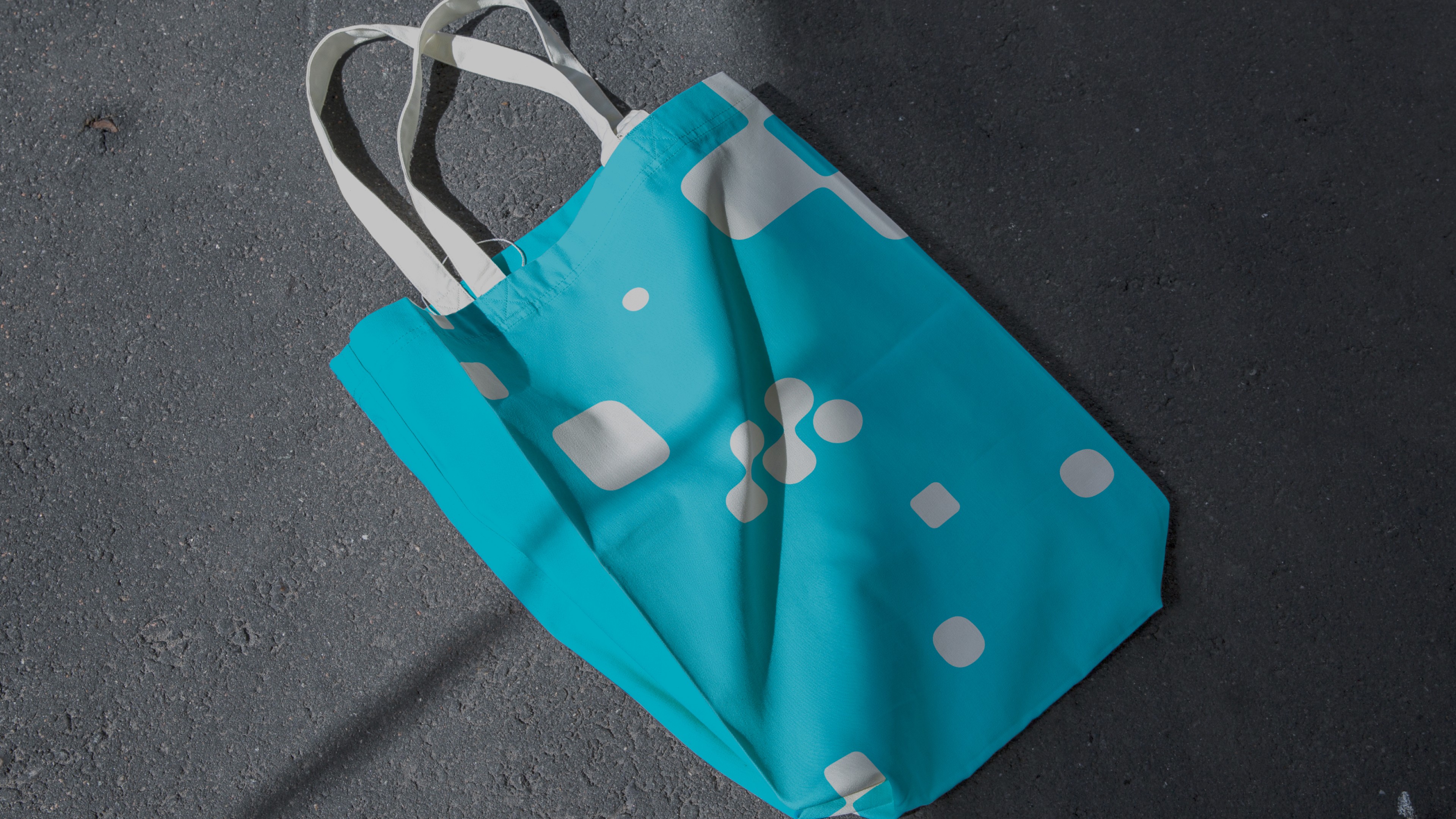An image of Mesh AI logo on a tote bag for marketing
