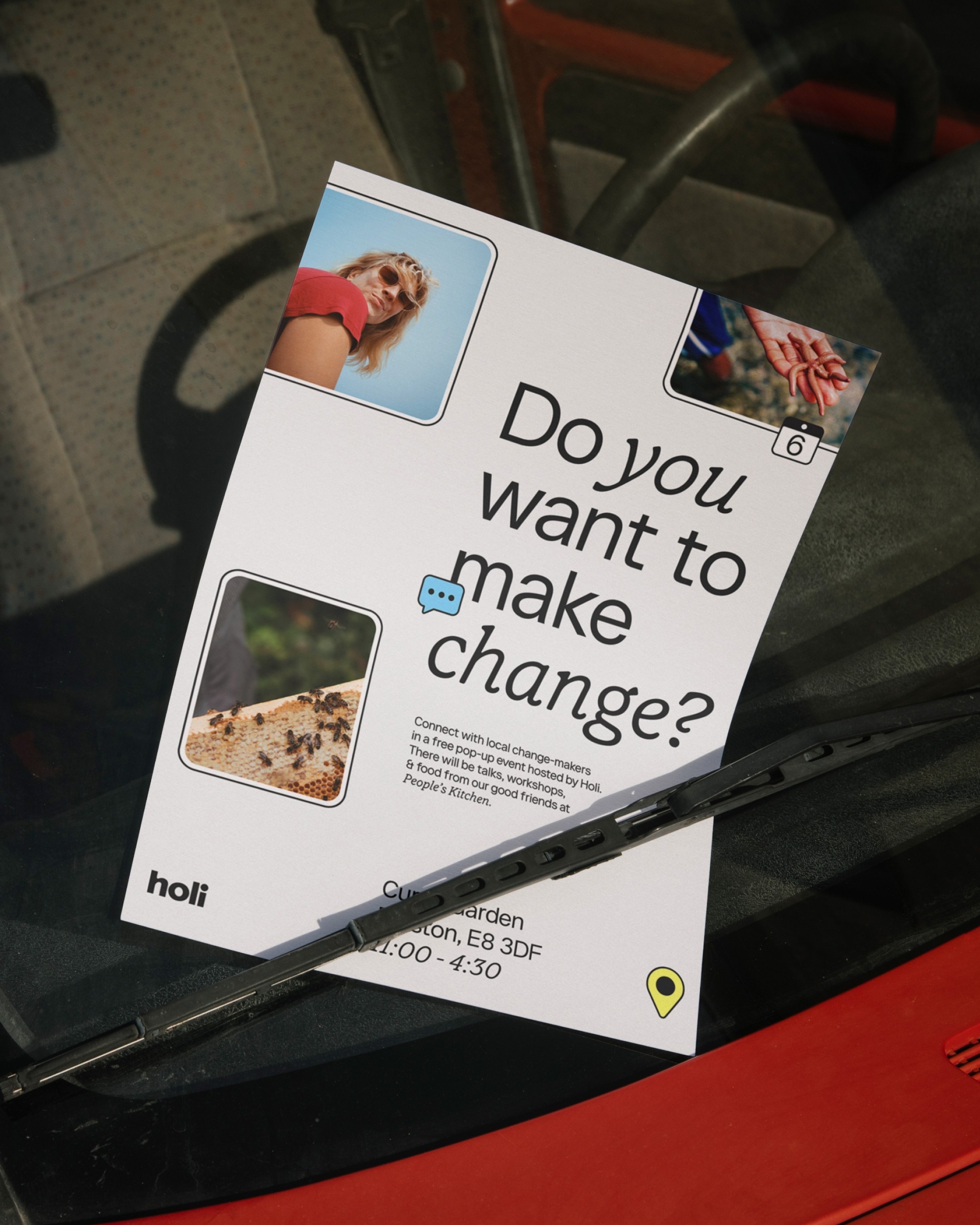 An image of Holi brand as printed marketing showing the brand as a key visual