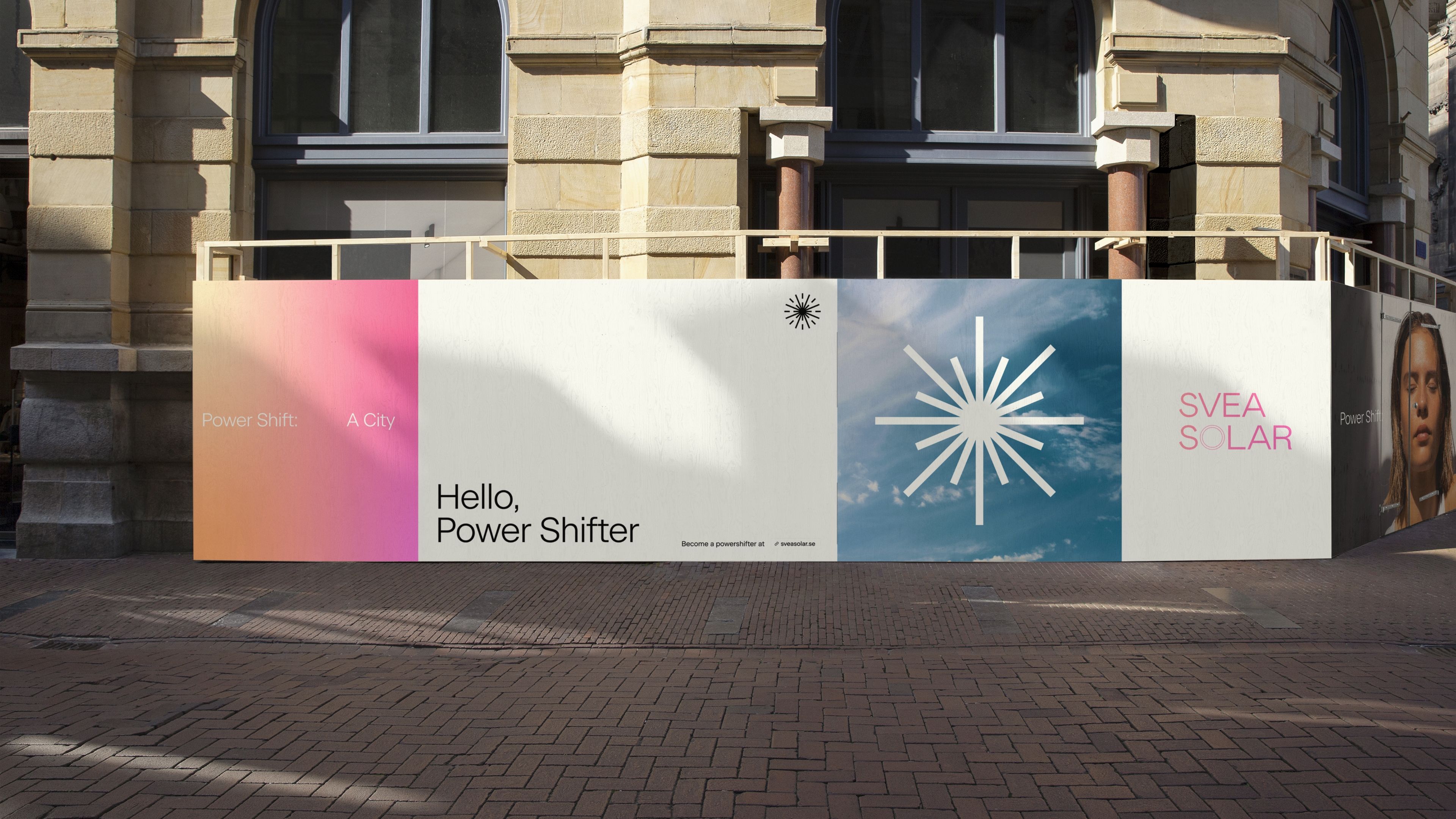 An image of Svea Solar hoarding showing the branding on a key visual ooh