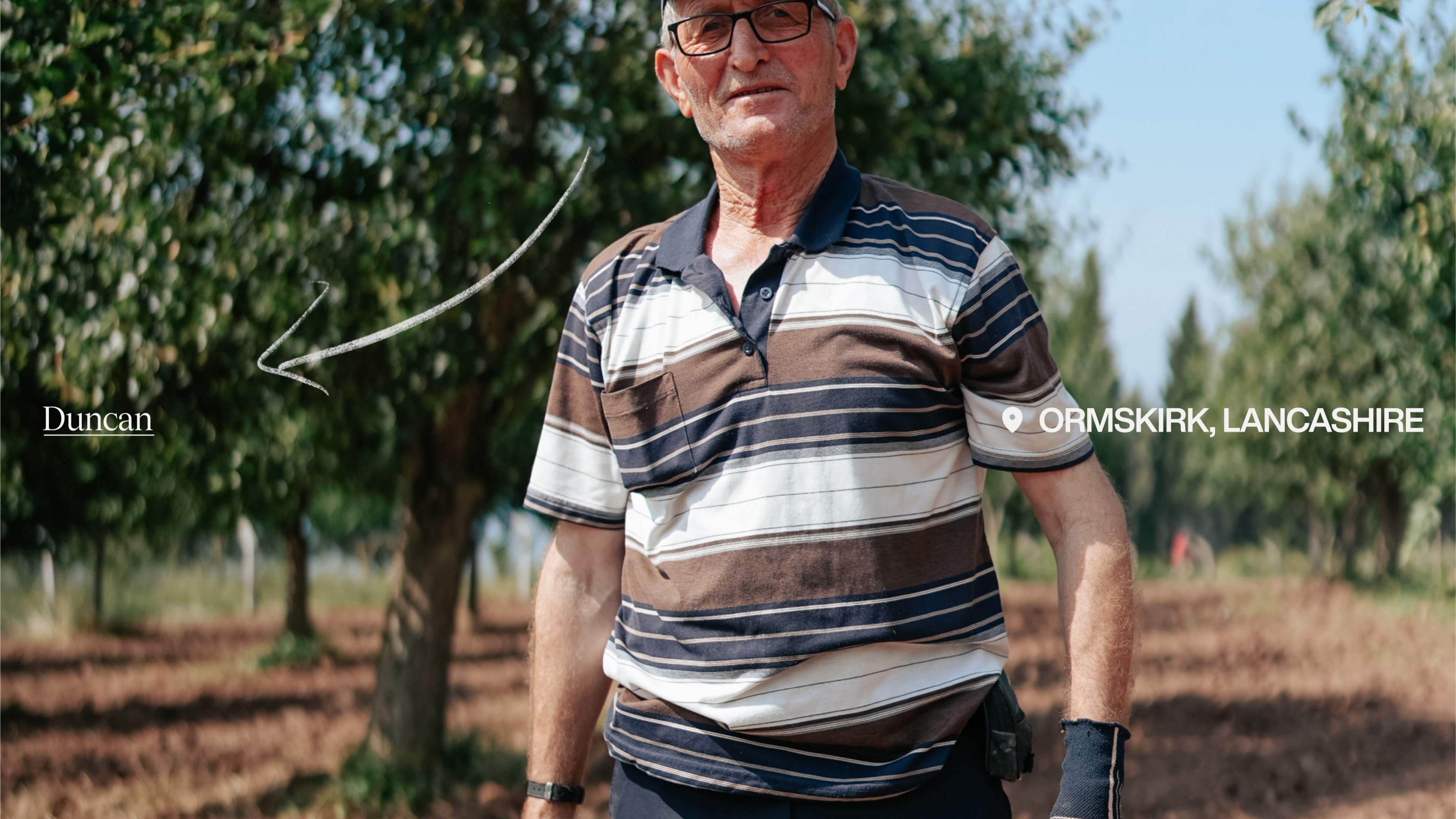 An image of a Natoora portrait showing a photograph of a farmer grower supplier