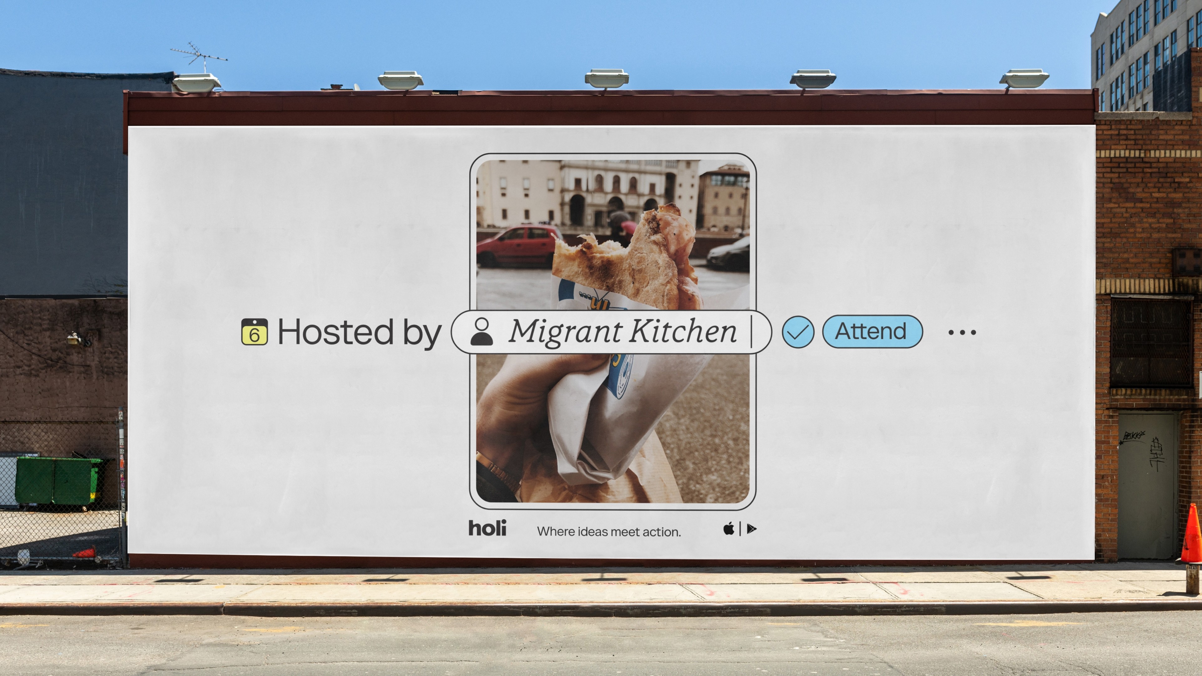 An image of Holi brand as a billboard ooh poster showing a key visual of the brand