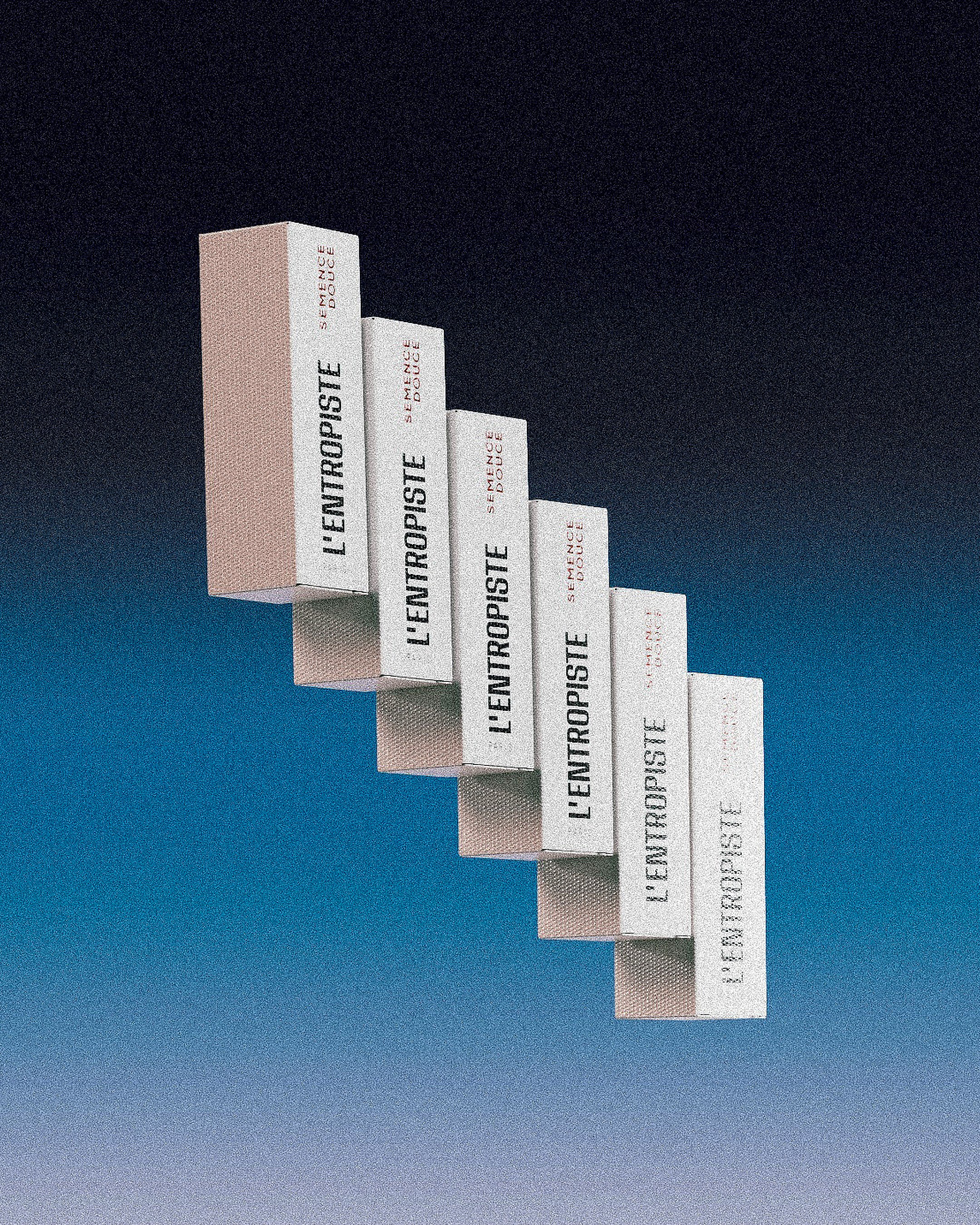 An image of L’Entropiste fragrance launch campaign marketing showing product CGI and still life