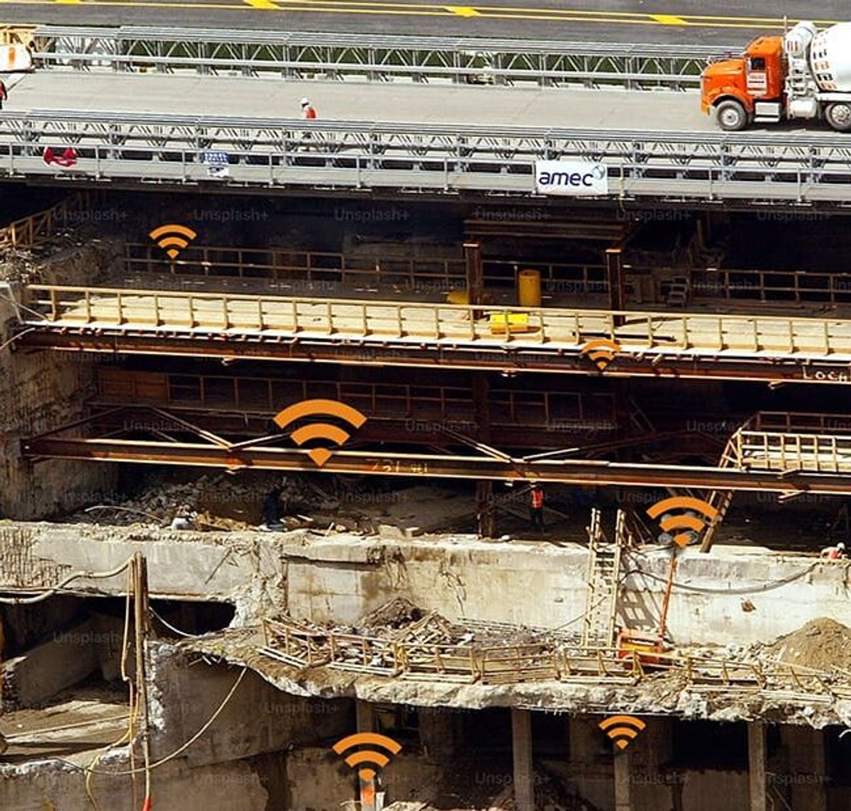 Infrastructure corrosion damage illustration showing economic impact on civil structures