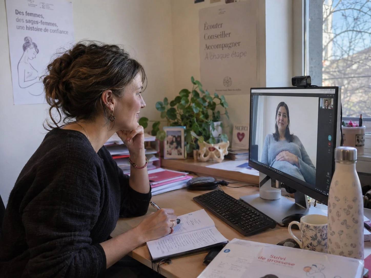 Femme se posant des questions