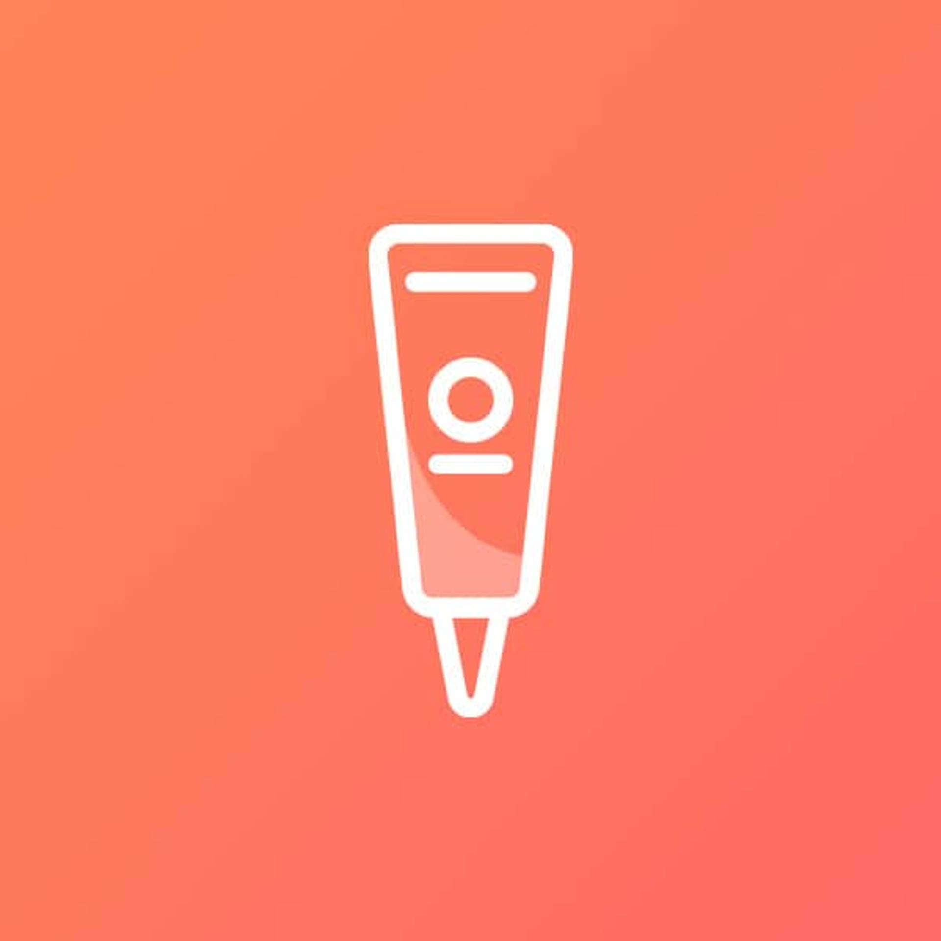 Pictogramme blanc d’un tube de crème sur fond orange.