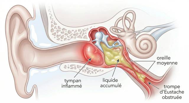 PET scan en coupe axiale montrant un foyer infectieux lors d'une otite maligne externe