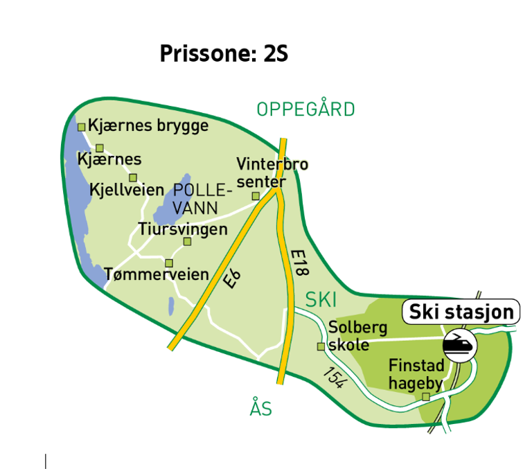 Kart over Kjærnes - Ski stasjon