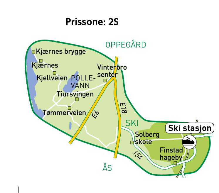Kart over Kjærnes - Ski stasjon