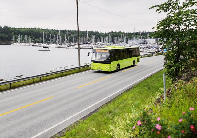 Regional bus out and about on the highway