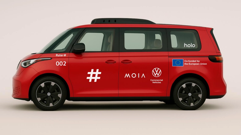 Bilde av en rød Volkswagen ID.BUZZ