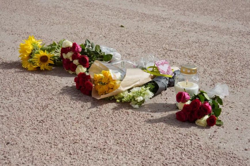 Blomster på slottsplassen