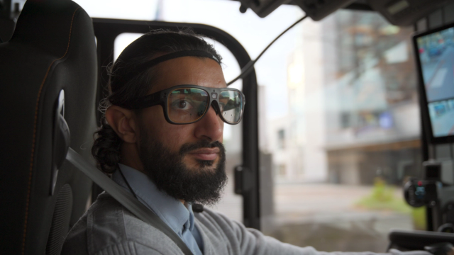 Close up of a bus driver