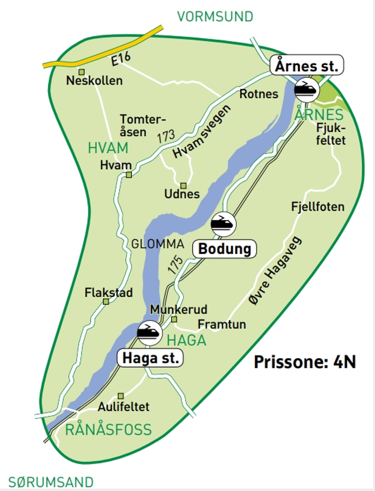 Kart over Udnes vestre/Haga