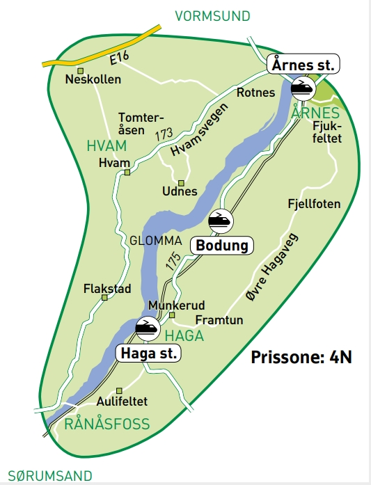 Kart over Udnes vestre/Haga