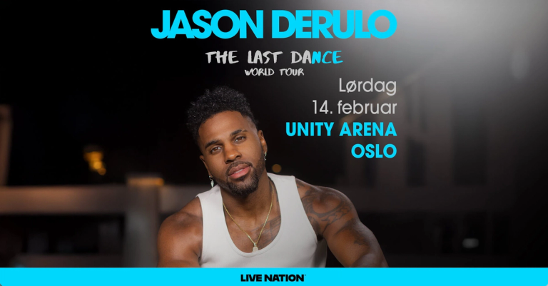 Plakat av artisten Jason Derulos konsert på Unity Arena