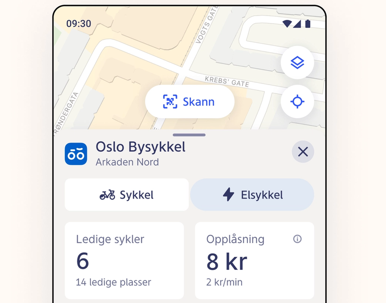 Oslo Bysykkel i Ruter-appen
