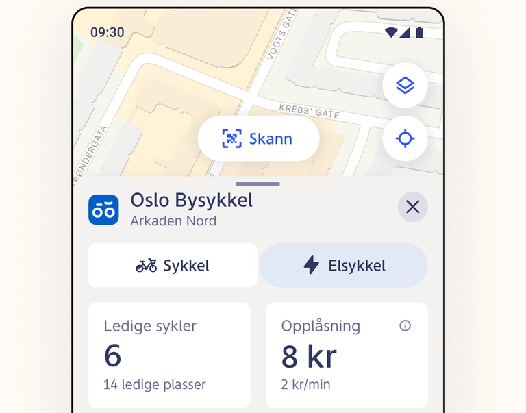 Oslo Bysykkel i Ruter-appen