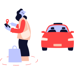 Person blir hentet av bil