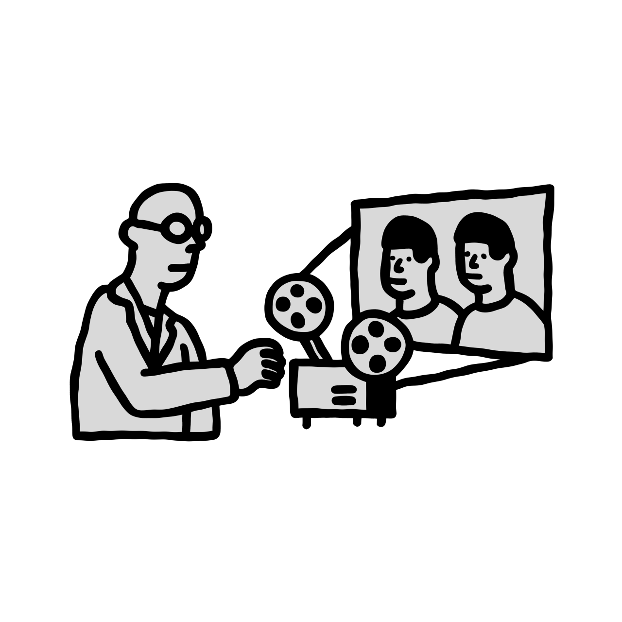 person using a projector
