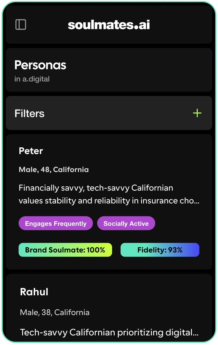 soulmates.ai application screenshot