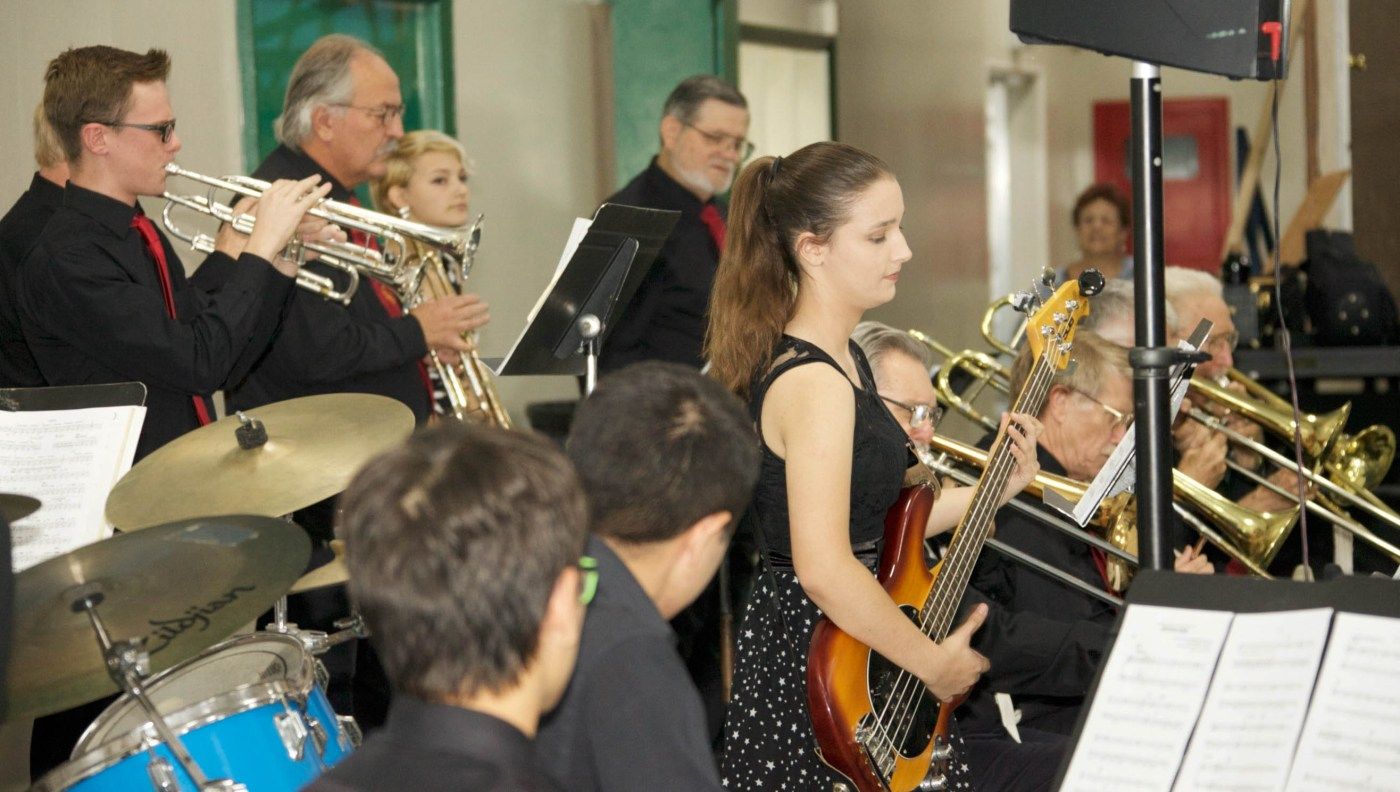 Jazz workshop with students