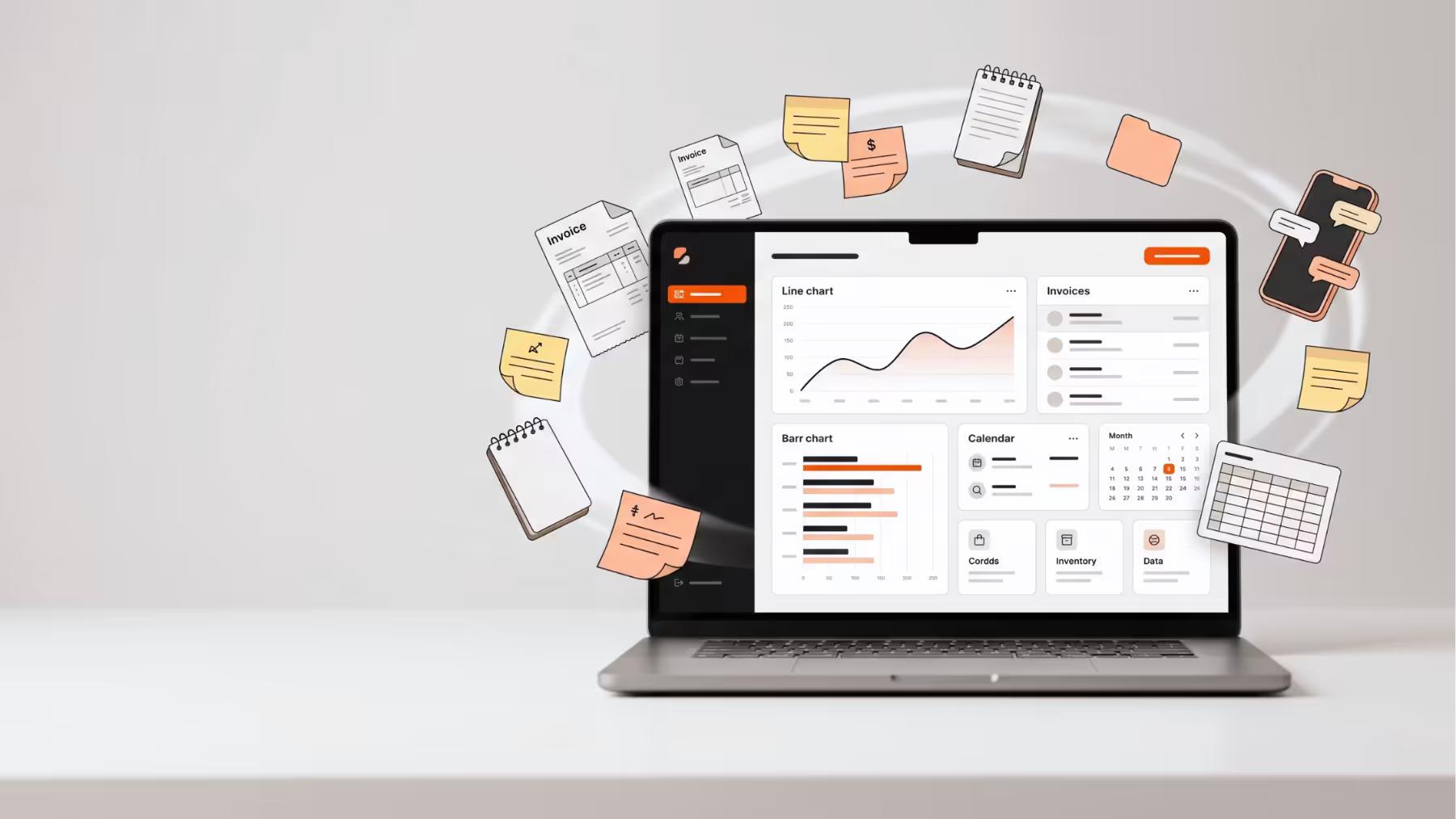 Dashboard di un gestionale aziendale per PMI con dati di vendite, magazzino e scadenze