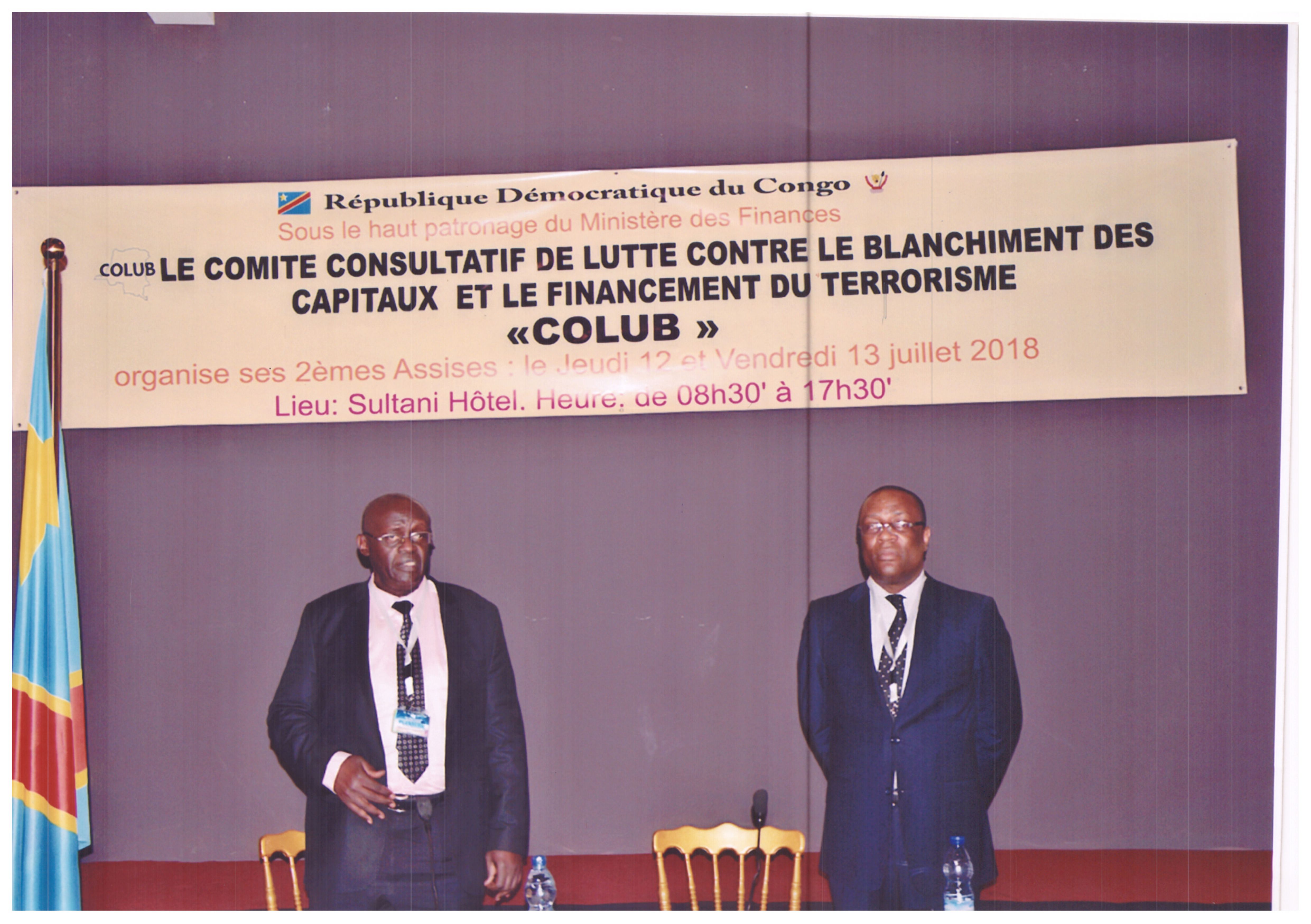 Image de l'ancien Président du COLUB, le professeur Raphael NYABIRUNGU et de l'ancien Secrétaire Permanent du COLUB, Monsieur GERE 