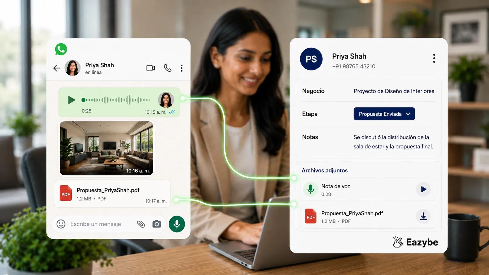 Sincronización de chats de WhatsApp con el CRM