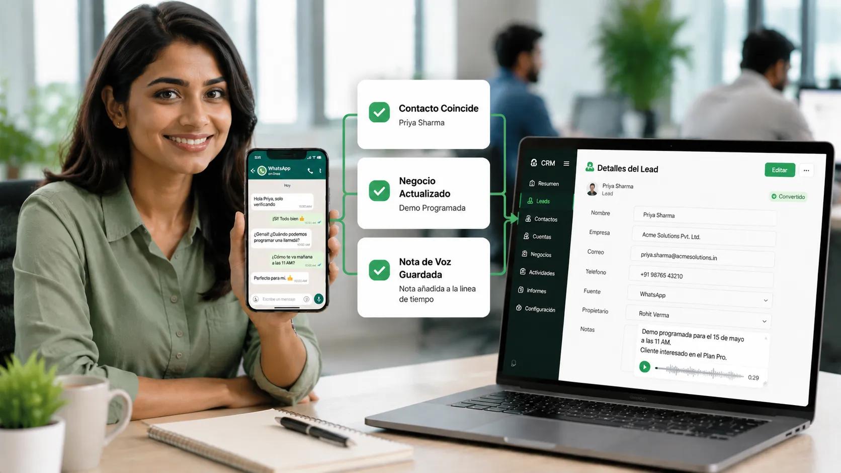 Sincronización de chats de WhatsApp con el CRM