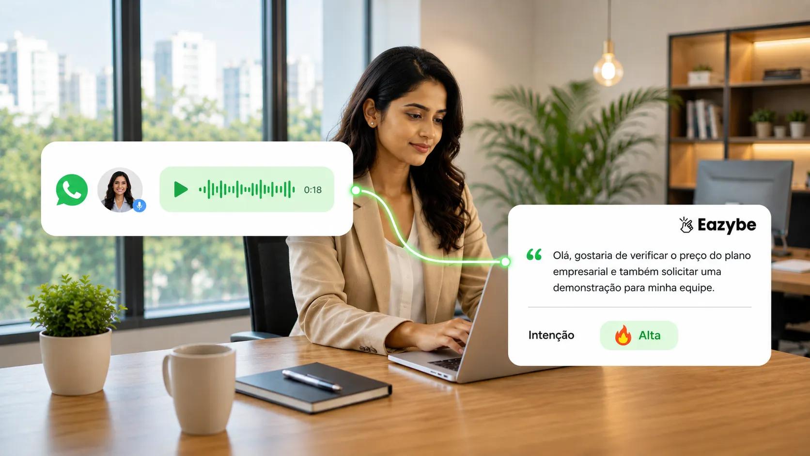 Análise de notas de voz com inteligência de conversação