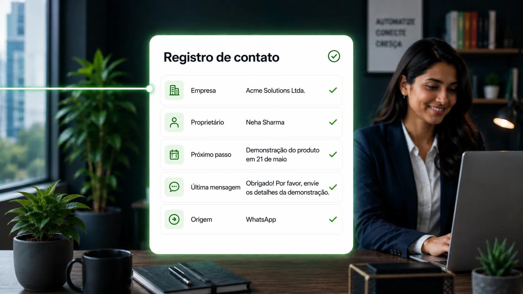Registro de contato do Salesforce sincronizado