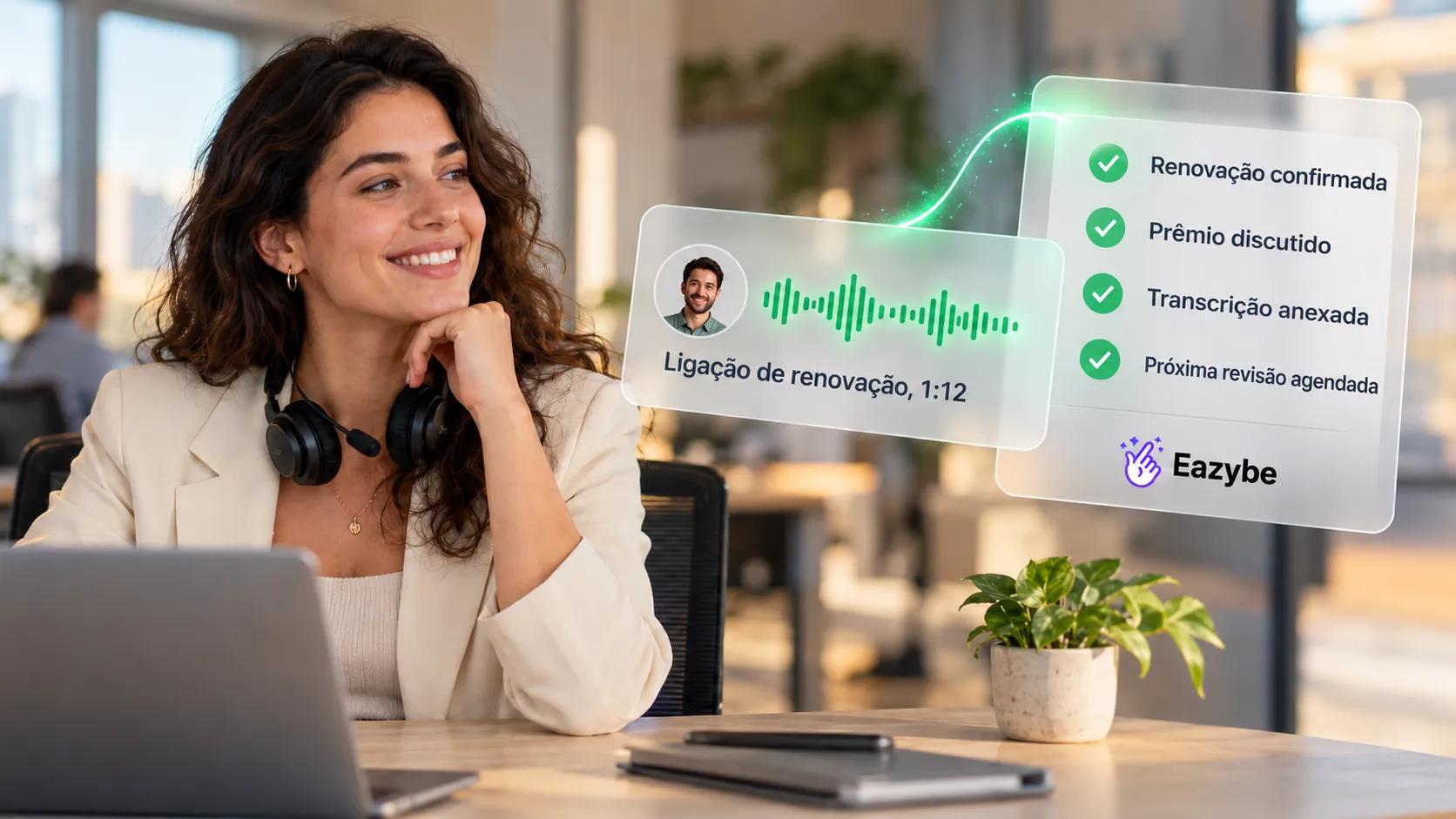 Agente de voz com IA e CRM para seguros