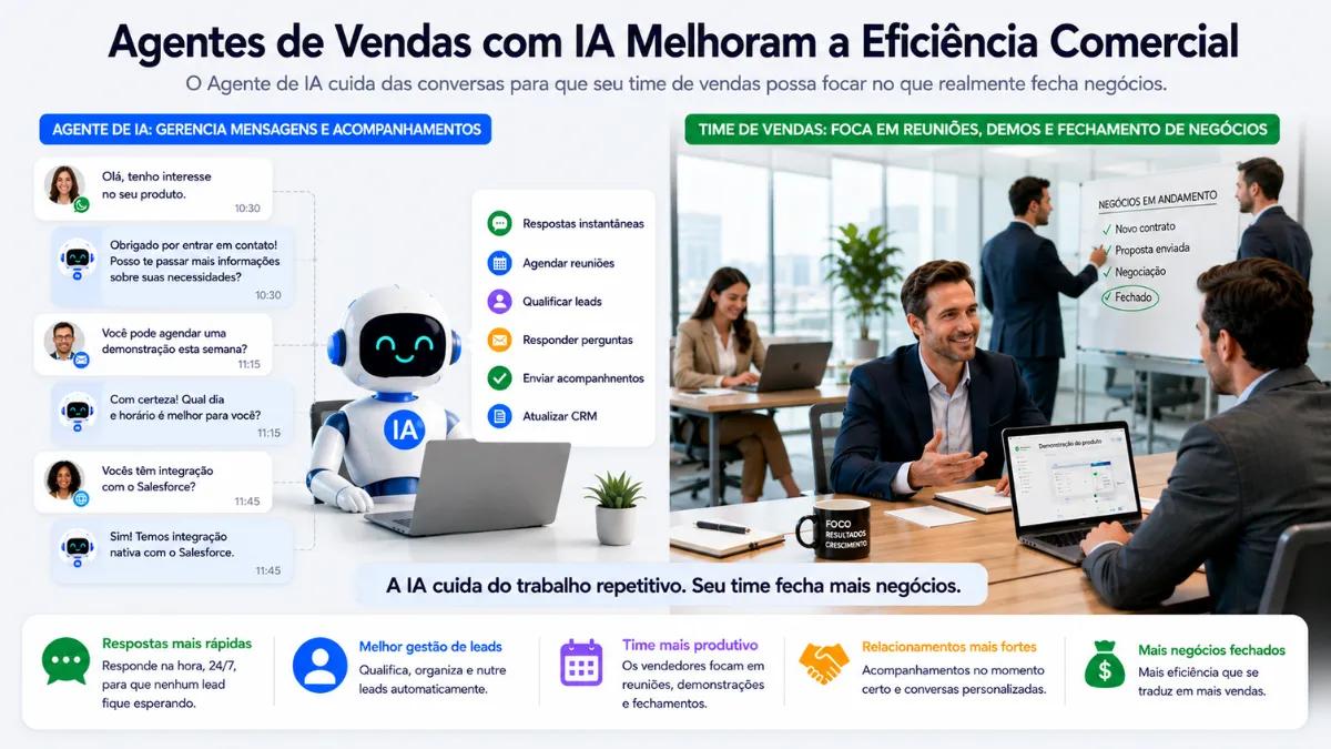 Como agentes de vendas com IA aumentam a eficiência de vendas no Brasil
