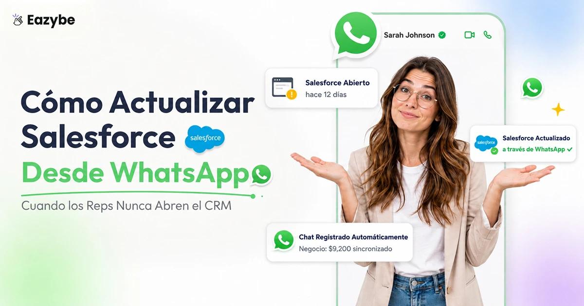 Cómo actualizar Salesforce desde WhatsApp cuando los representantes nunca abren el CRM