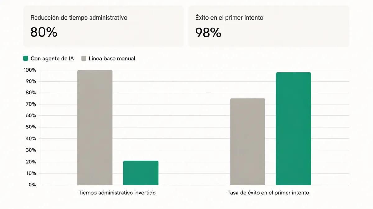 Gráfico de desempeño del agente de IA para atención médica