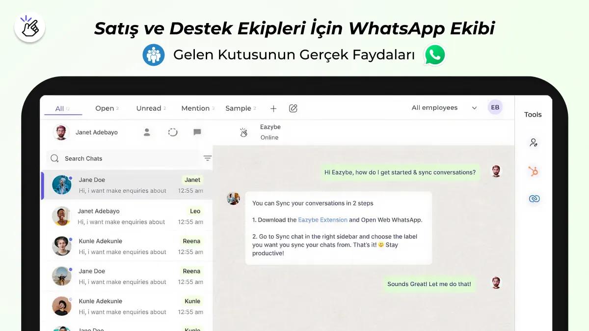 Satış ve Destek Ekipleri İçin WhatsApp Ekibi Gelen Kutusunun Gerçek Faydaları