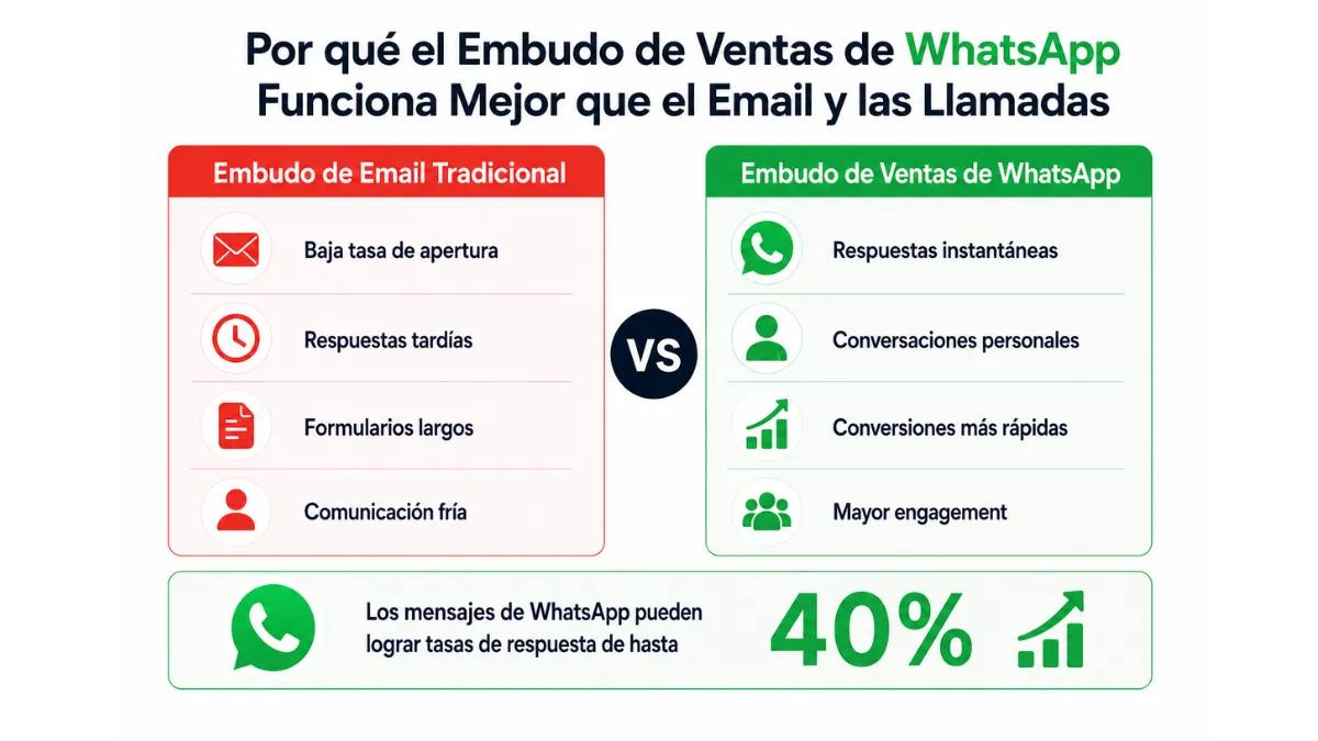 El embudo de ventas de WhatsApp funciona mejor que el correo electrónico y las llamadas