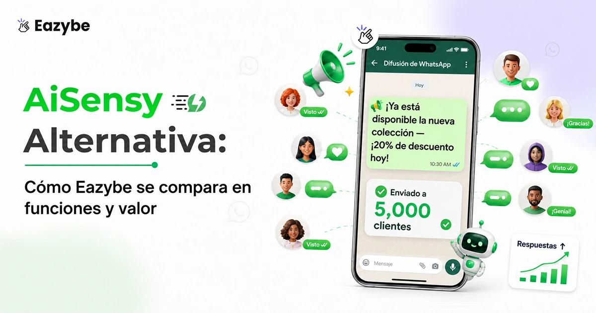 Eazybe vs AiSensy: una mejor alternativa a AiSensy para ventas