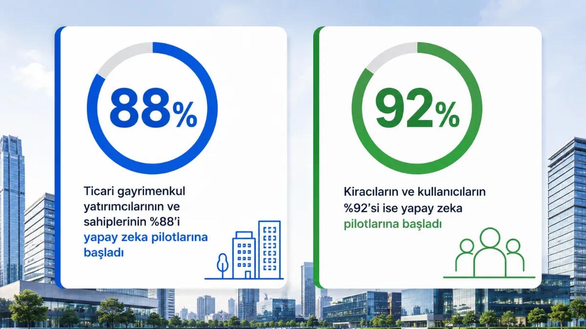 Ticari yatırımcıların %88'i ve kiracıların %92'si gayrimenkulde yapay zeka pilot uygulamalarına başladı