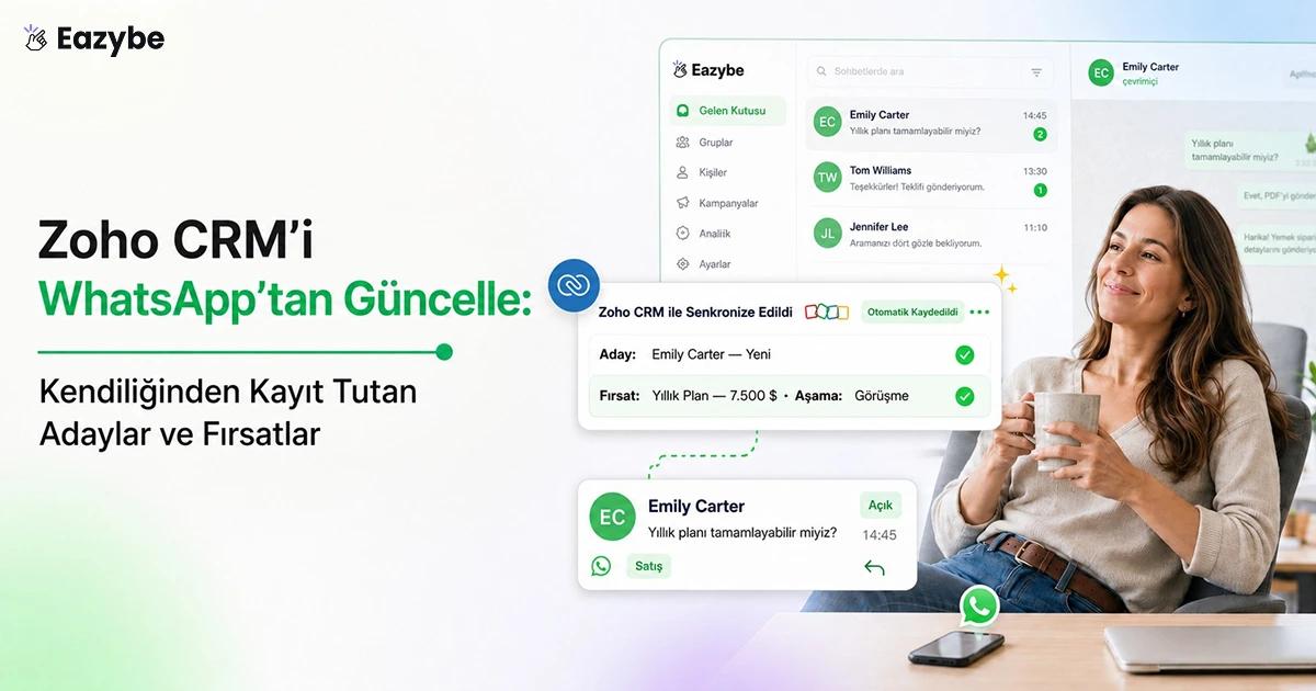 Zoho CRM WhatsApp'tan nasıl güncellenir: kendi kendine kaydolan lead'ler ve deal'ler