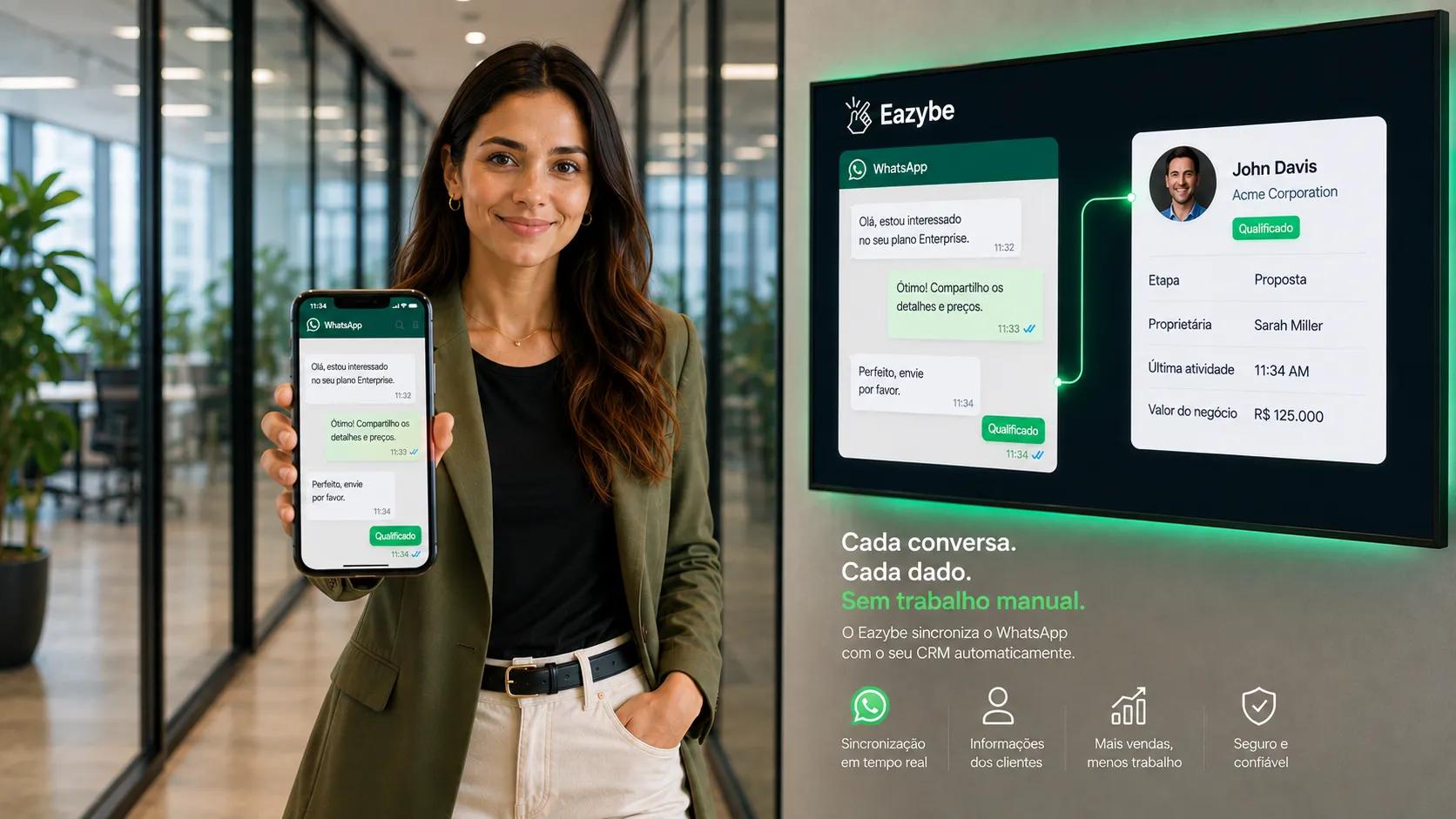 Chat do WhatsApp qualificando uma negociação, o canal que a maioria das plataformas de revenue intelligence ignora