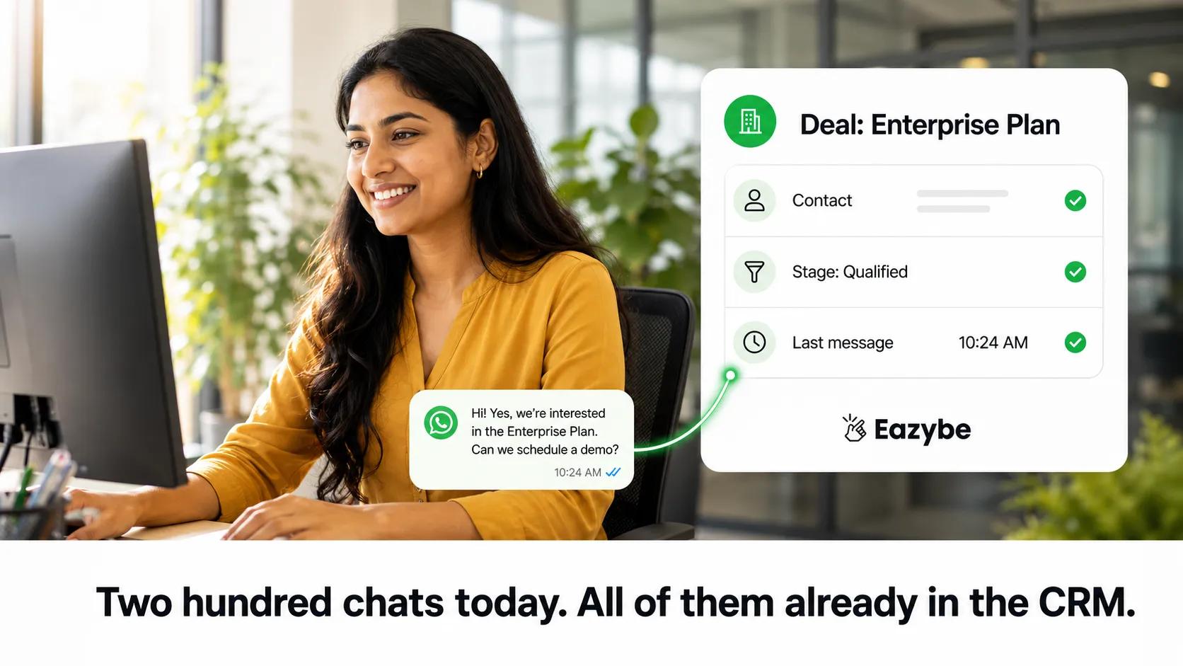 WhatsApp chat syncing CRM