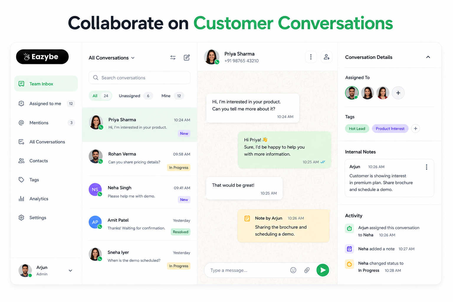 Team using WhatsApp automation tools to manage customer conversations