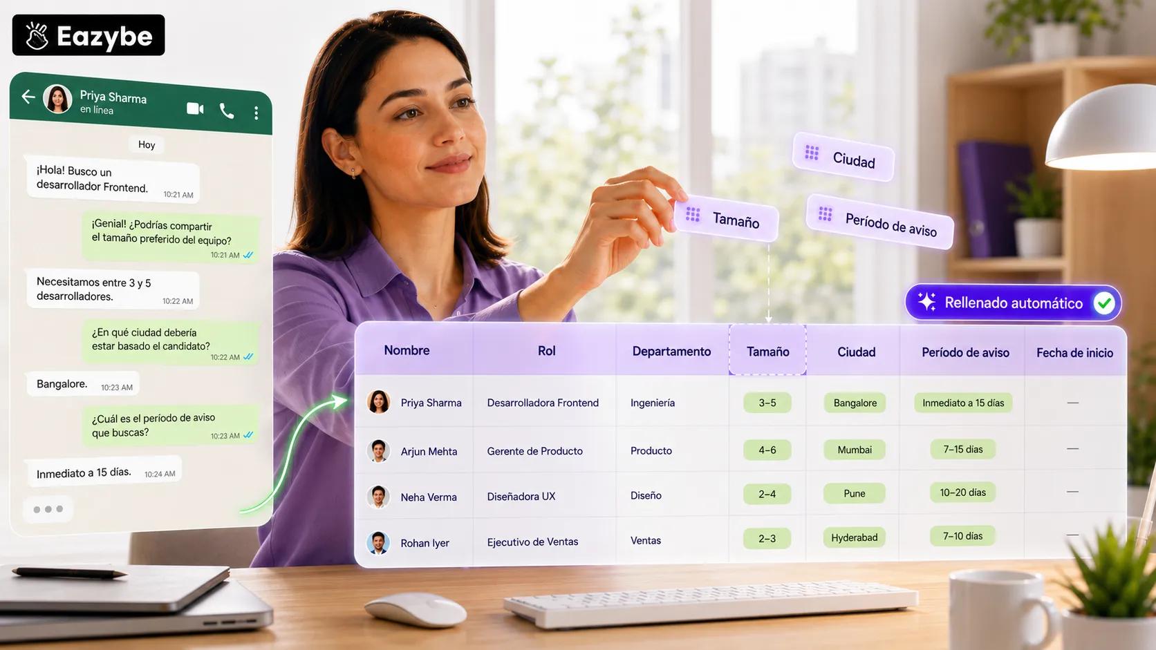 Elegir qué campos de WhatsApp sincronizar con las columnas del CRM de Google Sheets