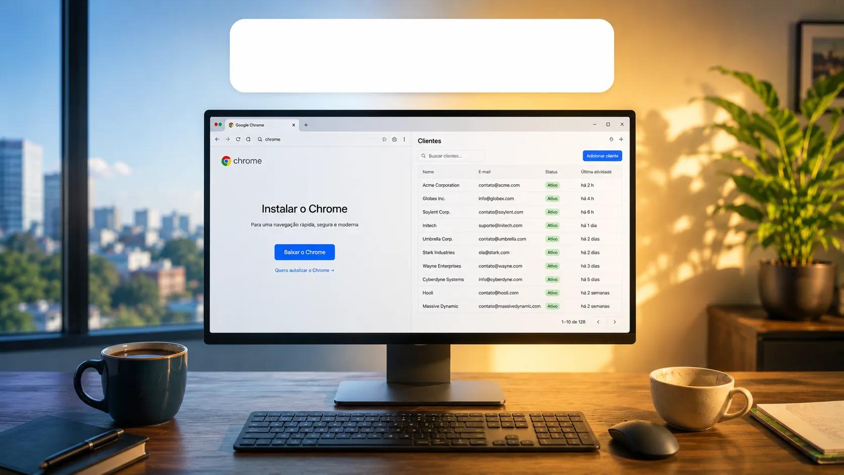 Configuração de plataforma de revenue intelligence: instalação de extensão Chrome e lista de clientes