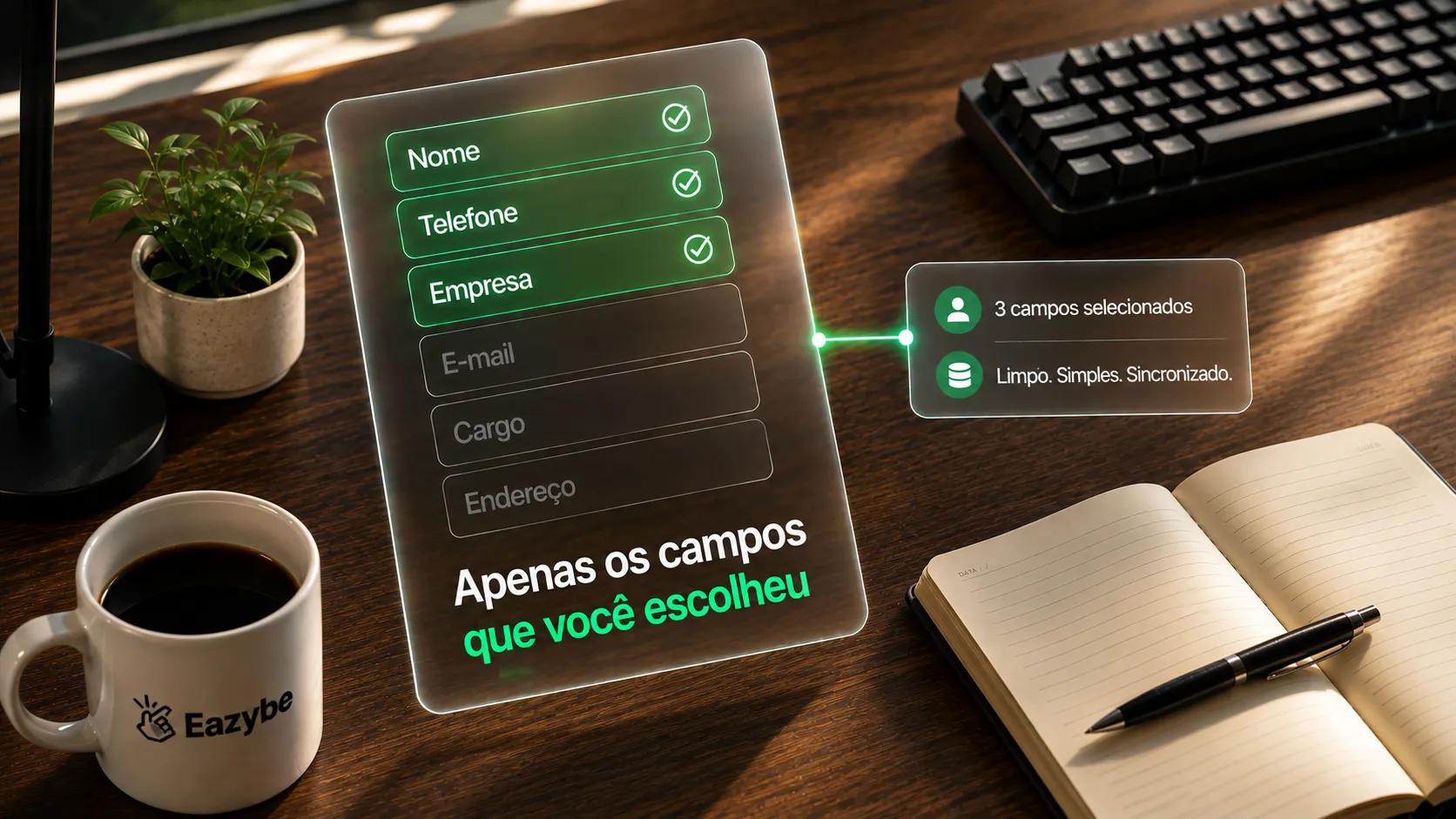 Escolhendo quais campos do Bitrix24 são atualizados pelo WhatsApp: nome, telefone, empresa
