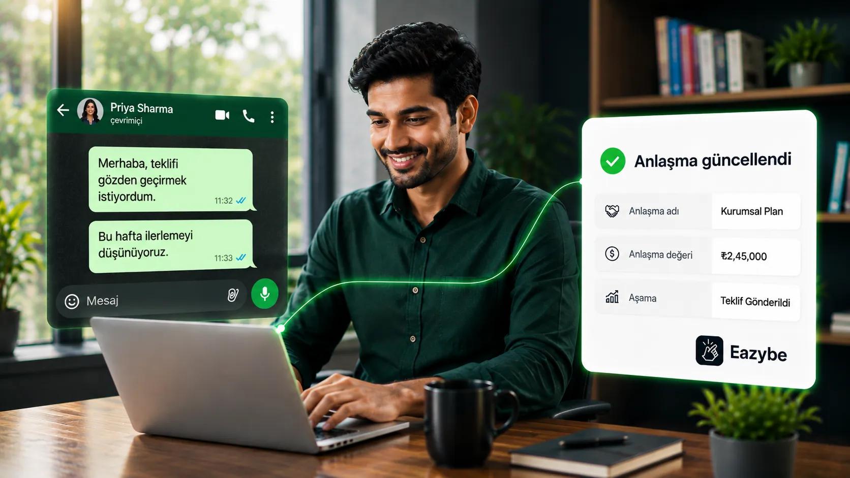 Pipedrive'ı güncelleyen WhatsApp sohbeti