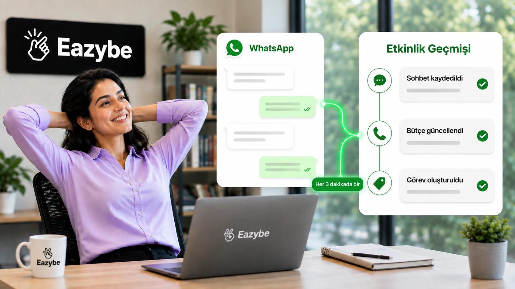 Eazybe her 3 dakikada bir WhatsApp sohbetlerini LeadSquared aktivite geçmişine senkronize ediyor