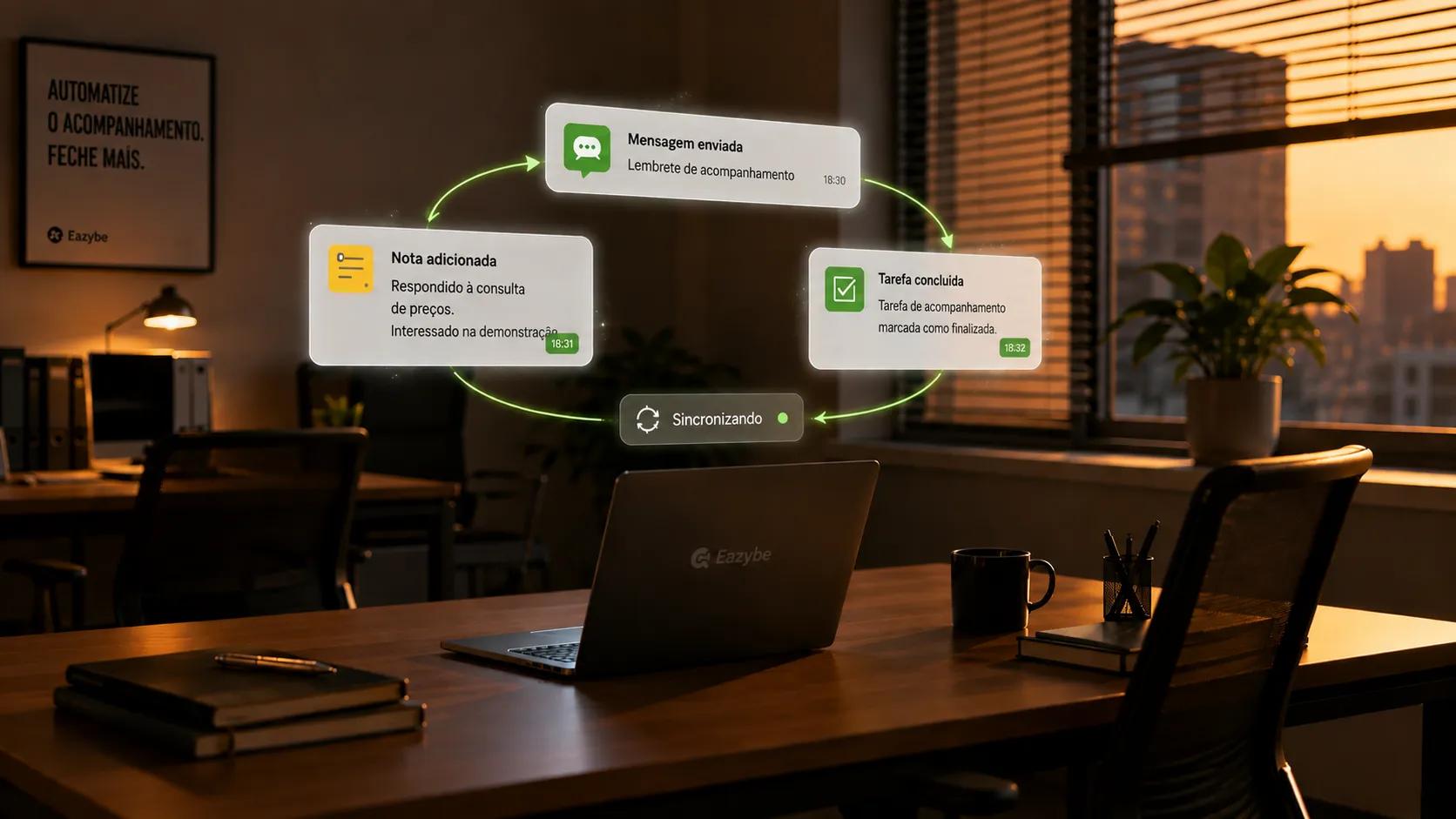 Lembretes de follow-up, notas e tarefas sincronizando com o LeadSquared sem entrada manual