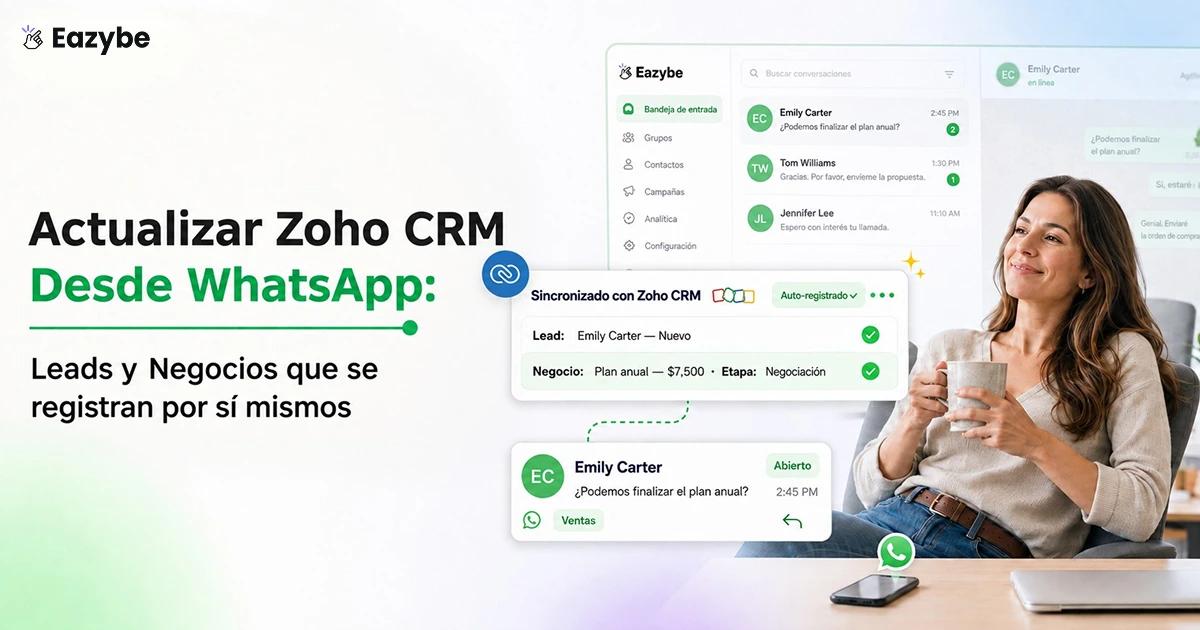 Cómo actualizar Zoho CRM desde WhatsApp: leads y deals que se registran solos
